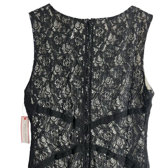 Bisou Bisou Black Lace Sleeveless Sheath Mini Dress Size 12 - Picture 6 of 9